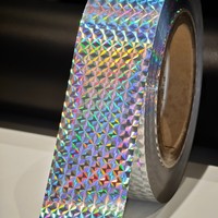 Rouleaux de feuille holographique argentée effet arc-en-ciel pour marquage à chaud laser, feuille de marquage à chaud 3D pour emballage ou carte