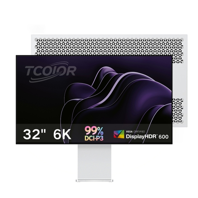 TCOLOR 6k Monitor 32 Inch Aluminium Retina Display Glossy Screen Studio Display Vertical Screen Color Grading Monitor 6k for Mac
