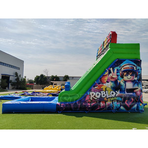 Tobogán Acuático Inflable Personalizado <span class=keywords><strong>de</strong></span> <span class=keywords><strong>Roblox</strong></span> con Piscina, Tobogán Inflable Grande <span class=keywords><strong>de</strong></span> Doble Carril para Niños y Adultos - Product Image 3