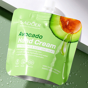 Crème pour les mains mini hydratante SADOER à l'extrait de plantes, aloès, pêche, vitamine C et avocat, pour les mains extrêmement sèches et gercées - Product Image 1