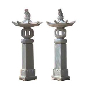 Grande lampe Led de bouddha en pierre de marbre naturelle, décoration du Temple, Design, lanterne avec extérieur - Product Image 1