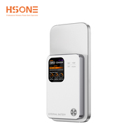 Batería Externa Magnética Ultra Delgada de Aleación de Aluminio MY25 de 10000 mAh, 2 en 1, con Pantalla LED, Carga Inalámbrica de 15 W y Carga Rápida PD