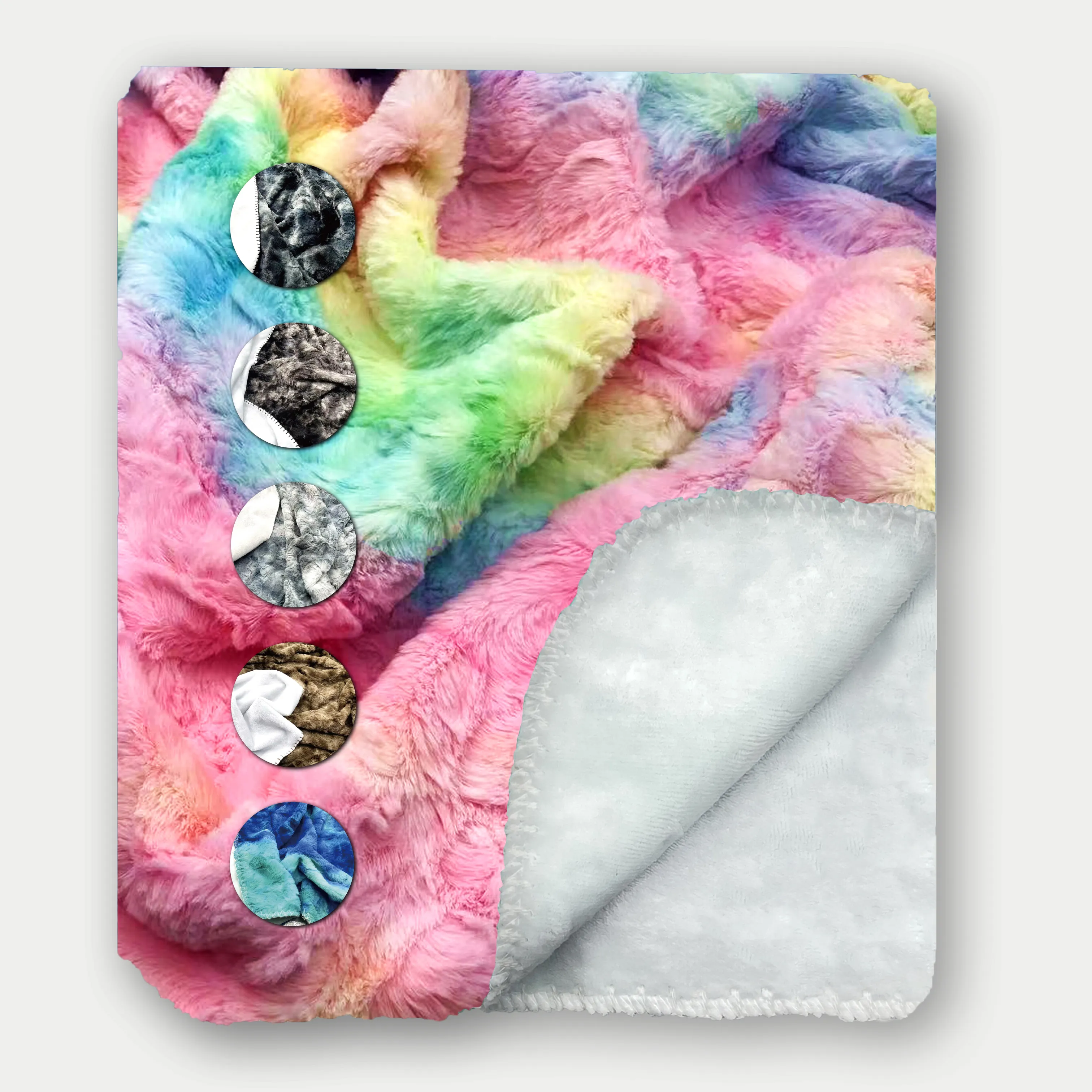 Super Soft fluffy Double fur fleece weighted Minky Fabric New Style Minky tie dye coperta per letto