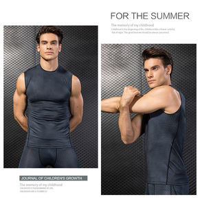Hot Supplier Custom 3D Printed Sport Sleeveless Shirt Polyester Quick-drying Singlet Training Gym <strong>Men</strong> <strong>Compression</strong> Fitness <strong>Vest</strong> - Product Image 2