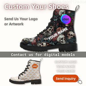 Bottes Martin Gothiques de Haute Qualité avec Nom et Logo Personnalisés, Vente en Gros d'Usine OEM, Chaussures de Marche Décontractées et Sportives 058-6-26007173-004 - Product Image 1