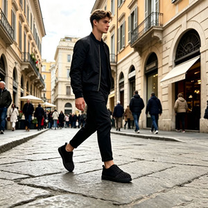 Tendance mode : baskets décontractées en cuir de haute qualité pour hommes, chaussures de sport classiques personnalisables à lacets, personnalisation tendance pour garçons - Product Image 2