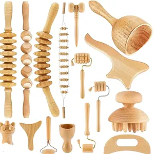 Scraping Set Relief Fatigue Wood Therapy Massage Tools Anti Cellulite Lymphatic Drainage Wooden Stick Massager