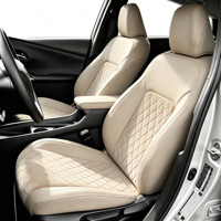 Housses de siège de voiture respirantes en cuir NAPA, style professionnel, sur mesure pour 5 sièges, ensemble complet toutes saisons, beige