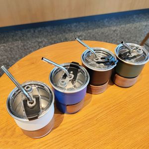 Stainless Steel Coffee Mug 300ml With Straw Outdoor Camping Cup Simple Design For Travel And Gift - Product Image 3