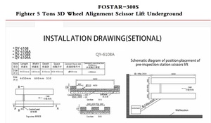 लड़ाकू 5 टन 3D FOSTAR-300 पहिया संरेखण कैंची लिफ्ट भूमिगत प्रकार की प्रणाली - Product Image 3