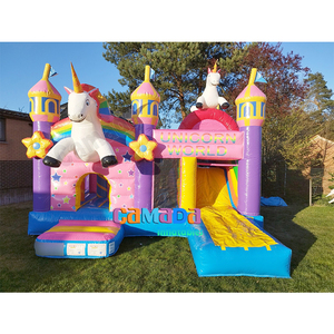Castillo Inflable para Fiestas, Diseño Nuevo, Ecológico, Impermeable, Brincolín para Niños, Castillo Hinchable de Unicornio con Doble Tobogán, 800 kg - Product Image 5