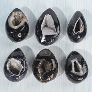 Huevo de Ágata Negra Natural al por Mayor para la Fabricación de Joyas, Decoración del Hogar y Oficina, Regalos Festivos, Halloween - Product Image 3