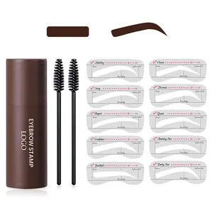 Eyebrow Stamp And Stencil Kit Private Label Beauty Eyebrow Makeup Shadow Powder Eyebrow Stamp Kit For Women