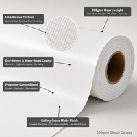 Lienzo de Poliéster 100% Resistente al Agua, Ecológico, de 260 GSM, en Rollo, para Impresión y Uso en Exteriores, en Oferta