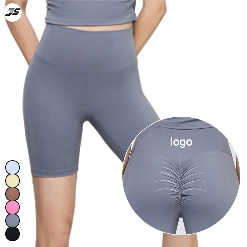 New Design Workout Fitness Sports Biker Shorts Scrunch Butt High Waist Women Hot Shorts Custom Gym Sports Yoga Shorts