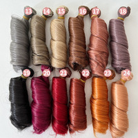 Wig Boneka Keriting Serat Tahan Panas BJD/SD 15cm Panjang 1 Meter Lebar, Jahitan Ganda Mesin, Gaya Alami