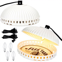 Piège à puces Chingyoo, lot de 2 pièges à puces collants avec 4 disques collants et 4 ampoules, forme de coquille, tueur de puces électrique, piège à punaises de lit