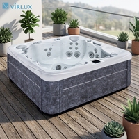 Bain à remous en cèdre pour 6 personnes, intérieur en acrylique, bain à remous de luxe avec éclairage LED