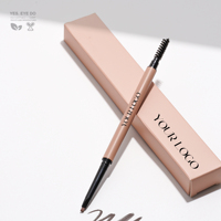 Crayon à sourcils triangulaire incliné imperméable avec brosse pour la vente en gros OEM