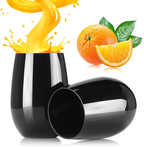 ワイングラスカスタム16オンス壊れないステムレスワイングラス高級黒飲用プラスチックロゴ付き - Product Image 5