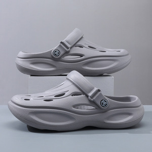 Men's <b>Clogs</b> Thick Sole EVA Outsole 3.5cm Heel Height Increasing Closed Toe Non Slip Summer Wear - Product Image 2