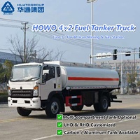 Un camion-citerne HOWO 4x2 de haute qualité, neuf, avec une capacité de réservoir de 15 000 L et un moteur diesel de 150 à 250 ch