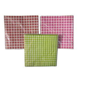 Chết-cắt kẻ sọc giấy khăn ăn màu đỏ và trắng gingham sọc BSCI nước giải khát Khăn ăn cho nhà hàng Bar bữa tiệc sinh nhật Dã Ngoại