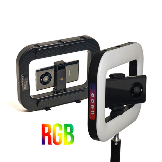 Photographic Grade 20w Rgb Led Ring Light Handheld & Portable for Outdoor Vlogging & Smartphone Camera Use