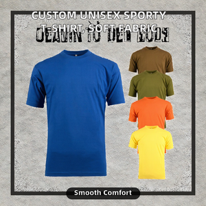 T-shirt sportif unisexe Lidong en gros, 100% coton, respirant, séchage rapide, tissu tricoté, design personnalisé - Product Image 2