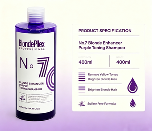 BlondePlex Hair - Tónico Morado Anti-Amarillo <span class=keywords><strong>para</strong></span> Cabello <span class=keywords><strong>Rubio</strong></span>, Champú Morado <span class=keywords><strong>para</strong></span> Eliminar Tonos Amarillos, Champú Violeta Plateado 400ml ODM/OEM - Product Image 6