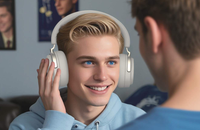 Casque sans fil pliable WATA Remax supra-auriculaire léger 5.4 avec annulation active du bruit (ANC), affichage numérique et haut-parleurs dynamiques de 40 mm