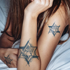 Premium Semi-permanente blu scuro tatuaggio adesivi per le donne realistico realistico impermeabile 2 settimane di lunga durata tatuaggi temporanei - Product Image 5