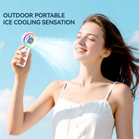 Nouveau Ventilateur Portable à Brumisation 2026 avec Lumière LED pour Camping et Randonnée en Extérieur, Ventilateur Personnel à Pulvérisation d'Eau, Logo et Couleur Personnalisables