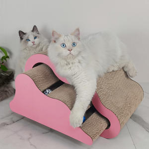 Custom 2 In 1 Roze Wave <span class=keywords><strong>Cloud</strong></span> Gegolfd Kat Scratcher Board Huisdier Interactieve Speelgoed Krabbed Sofa Voor Katten En Kittens Binnenshuis - Product Image 6