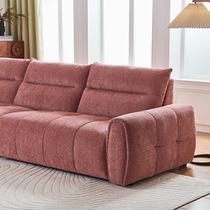 Conjunto de Sofá Seccional Cuadrado de Chenilla de 3 Plazas, Cómodo, con Patas de Madera, Relleno de Espuma, Moderno, Tapizado, para Apartamento o Villa - Product Image 6