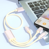 Cable de Datos de Carga Rápida 3 en 1 Personalizado de Nailon de 2 m y 2,4 A con Cargador USB Multifunción