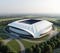 Estructura de Acero Personalizada de Fábrica SAFS para Estadio Interior, Gran Espacio sin Columnas, Pabellón Deportivo con Diseño de Dibujo