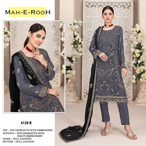 Costume de mariage pakistanais fantaisie en Georgette de soie Santoon de haute qualité pour dames Fournisseur en gros La fête comprend un design Kameez Dupatta - Product Image 6
