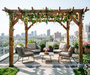 Pérgola <span class=keywords><strong>de</strong></span> <span class=keywords><strong>Madera</strong></span> Ecológica a Precio Económico, Personalizada con <span class=keywords><strong>Madera</strong></span> <span class=keywords><strong>de</strong></span> Abeto Chino, Impermeable, con Certificación FSC y 5 Años <span class=keywords><strong>de</strong></span> Garantía - Product Image 2