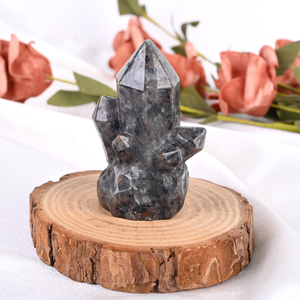 New Arrival Natural <b>Crystal</b> <b>Cluster</b> Point Carving Wand Opalite Black Obsidian Gemstone Tower for Home Decor - Product Image 1