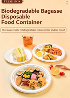 Assiette personnalisée carrée, rectangulaire ou ronde en bagasse 100 % pulpe de canne à sucre, écologique, biodégradable et compostable