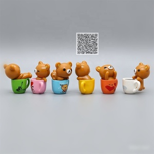 Adorable figurine mini ours tasse à thé, jouet <span class=keywords><strong>capsule</strong></span> Gashapon, prix pour distributeur automatique, figurine PVC Kawaii, jouet artistique en vrac - Product Image 5