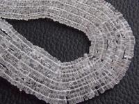 Perles carrées Heishi lisses en quartz cristal naturel transparent de 5 mm, brin de 16 pouces, fournitures de fabrication de bijoux faits à la main