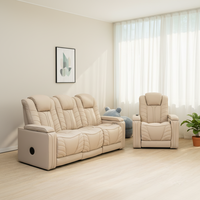 Ensemble de canapés inclinables électriques de luxe avec mécanisme stable, multi-places, mobilier complet