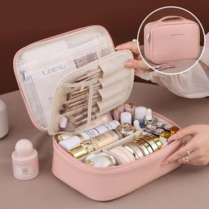 Pochette cosmétique de maquillage de luxe avec logo personnalisé sacs de rangement multicouches pour voyage sac de mode pour femmes de grande capacité - Product Image 3