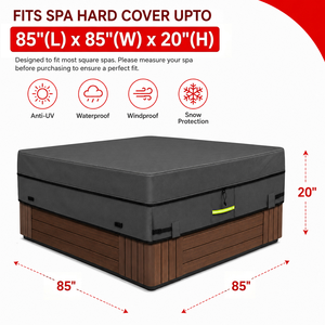 Housse de <span class=keywords><strong>spa</strong></span> carrée imperméable en tissu Oxford 300D, protection toutes saisons pour <span class=keywords><strong>spa</strong></span>, convient aux spas extérieurs de 72x72 pouces, housse rigide. - Product Image 5