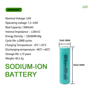 Grande promotion! 1.99 $ Livraison gratuite Selian Energy 18650 3V 1300 Batteries sodium-ion 20C Cellule à haut débit pour perceuses électriques - Product Image 4
