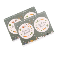 Set de table gris en PVC imprimé avec motif végétal moderne, imperméable, 30x44cm