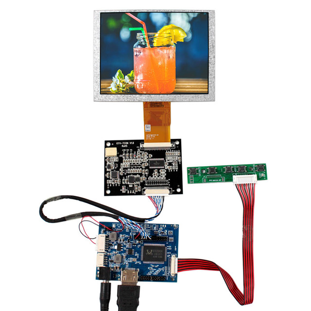 5" Zj050Na-08C Lcd Display Panel For Car Replacement Lcd Screens 640X480 5Inch Display With Tcon Board Hd-Mi Lcd Driver Board