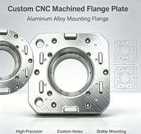 Placa de Montaje de Aluminio CNC de Alta Precisión, Componente de Brida Cuadrada con Mecanizado Personalizado, Servicios de Electroerosión por Hilo y Perforación
